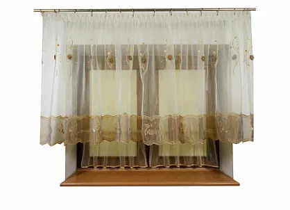 Rozi organdyna 350 cm x 100 cm kwiat brązowy